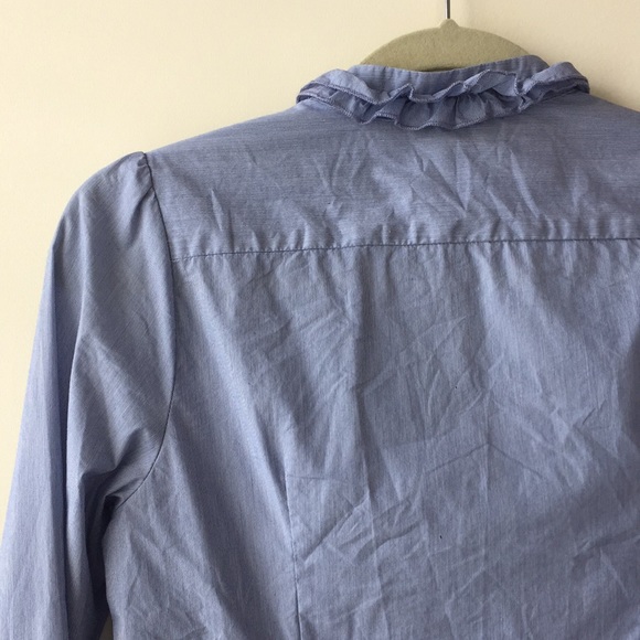 Jacob Blue and White Stripe Ruffle Blouse - Picture 8 of 12